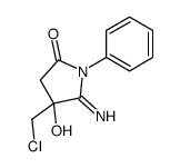 2-Pyrrolidinone, 4-(chloromethyl)-4-hydroxy-5-imino-1-phenyl- 结构式