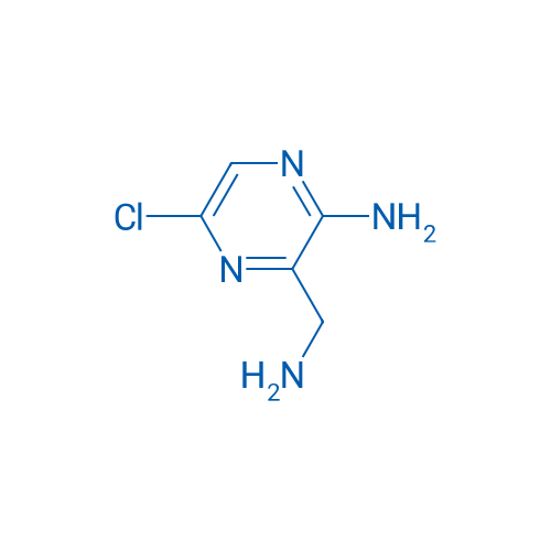 3-(氨基甲基)-5-氯吡嗪-2-胺 结构式