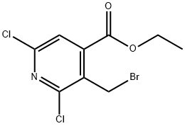3-(溴甲基)-2,6-二氯异烟酸乙酯 结构式