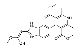 3,5-Pyridinedicarboxylic acid, 1,4-dihydro-4-[2-[(methoxycarbonyl)amino]-1H-benzimidazol-6-yl]-2,6-dimethyl-, 3,5-dimethyl ester 结构式