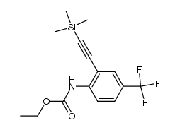Carbamic acid, N-[4-(trifluoromethyl)-2-[2-(trimethylsilyl)ethynyl]phenyl]-, ethyl ester 结构式