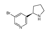 (2R)-5-溴-3-(2-吡咯烷基)吡啶 结构式