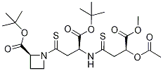 (2S,3S,3''S)-N-[3-(3-乙酰氧基-3-甲氧羰基丙酰胺基)-3-叔丁氧基硫代羰基丙酰基]氮杂环丁烷-2-硫代羧酸叔丁酯 结构式