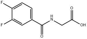 N-(3,4-二氟苯甲酰基)甘氨酸 结构式