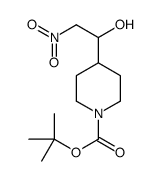4-(1-羟基-2-硝基-乙基)-哌啶-1-羧酸叔丁酯 结构式