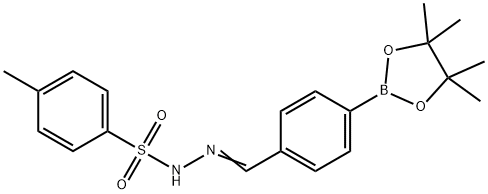 (E)-4-甲基-N'-(4-(4,4,5,5-四甲基-1,3,2-二氧硼戊环-2-基)亚苄基)苯磺酰肼 结构式