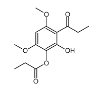 1-[2-羟基-4,6-二甲氧基-3-(1-氧代丙氧基)苯基]-1-丙酮 结构式