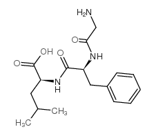 H-甘氨酰-苯丙氨酰-亮氨酸-OH 结构式