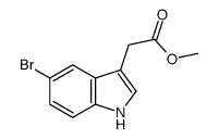 (5-溴-1H-吲哚-3-基)-乙酸甲酯 结构式