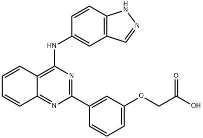 2-(3-(4-((1H-吲唑-5-基)氨基)喹唑啉-2-基)苯氧基)乙酸 结构式