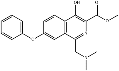 1-((二甲基氨基)甲基)-4-羟基-7-苯氧基异喹啉-3-甲酸甲酯 结构式