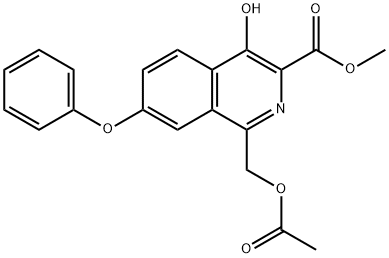 1-(乙酰氧基甲基)-4-羟基-7-苯氧基异喹啉-3-羧酸甲酯 结构式