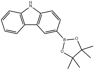 3-(4,4,5,5-四甲基-1,3,2-二氧杂环戊硼烷-2-基)-咔唑 结构式