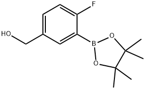 [4-氟-3-(四甲基-1,3,2-二氧杂硼烷-2-基)苯基]甲醇 结构式