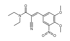 2-氰基-3-(3,4-二甲氧基-5-硝基苯基)-N,N-二乙基-(2E)-丙烯酰胺 结构式