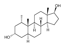 1α-甲基-5α-雄甾烷-3α,17β-二醇 结构式