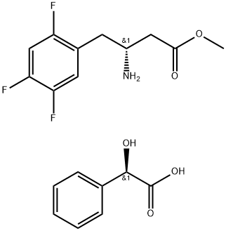 (R)-3-氨基-4-(2,4,5-三氟苯基)丁酸甲酯 R-扁桃酸盐 结构式