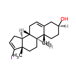 17-碘雄甾-5,16-二烯-3beta-醇 结构式