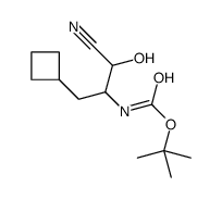 1-氰基-3-环丁基-1-羟基丙烷-2-氨基甲酸叔丁酯 结构式