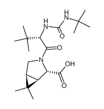 (1R,2S,5S)-3-[(2S)-2-[[[(叔丁基)氨基]羰基]氨基]-3,3-二甲基-1-氧代丁基]-6,6-二甲基-3-氮杂双环[3.1.0]己烷-2-羧酸 结构式