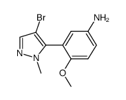 3-(4-溴-2-甲基-2H-吡唑-3-基)-4-甲氧基苯胺 结构式