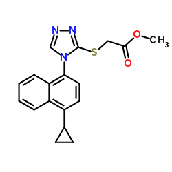 2-[[4-(4-环丙基萘-1-基)-4H-1,2,4-三唑-3-基]硫基]乙酸甲酯 结构式