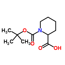 (R)-(+)-N-Boc-2-哌啶甲酸 结构式