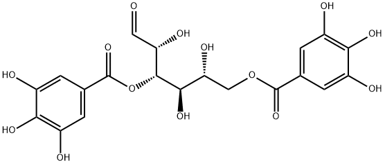 3,6-二-O-没食子酰基-D-吡喃葡萄糖苷 结构式
