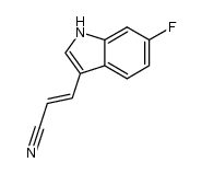 (E)-3-(6-氟-1H-吲哚-3-基)丙烯腈 结构式