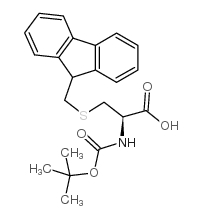N-Α-叔丁氧羰基-S-(9-芴甲基)-L-半胱氨酸 结构式