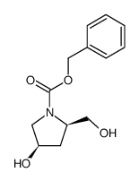 N-CBZ-顺式-4-羟基-L-脯氨醇 结构式
