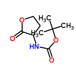 (2-氧代四氢呋喃-3-基)氨基甲酸叔丁酯 结构式