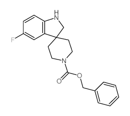 5-氟螺吲哚啉-3,4'-哌啶-1'-羧酸苄酯 结构式