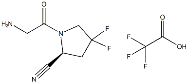 (S)-1-(2-氨基乙酰基)-4,4-二氟吡咯烷-2-甲腈三氟乙酸盐 结构式
