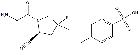 (S)-1-(2-氨基乙酰基)-4,4-二氟吡咯烷-2-甲腈对甲苯磺酸盐 结构式