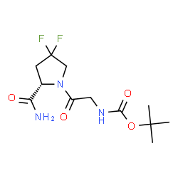 (S)-1-[2-(BOC-氨基)乙酰基]-4,4-二氟吡咯烷-2-甲酰胺 结构式