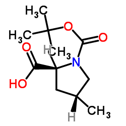 (2S,4R)-N-Boc-4-甲基吡咯烷-2-甲酸 结构式
