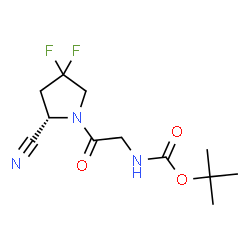 (S)-1-[2-(BOC-氨基)乙酰基]-4,4-二氟吡咯烷-2-甲腈 结构式