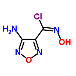 4-氨基-N'-羟基-1,2,5-噁二唑-3-碳酰亚胺基氯 结构式