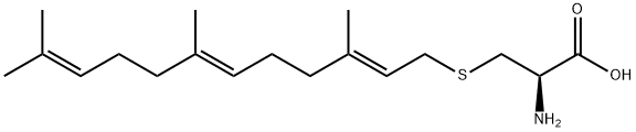 S-((2E,6E)-3,7,11-三甲基十二碳-2,6,10-三烯-1-基)-L-半胱氨酸 结构式