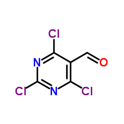 2,4,6-三氯-5-嘧啶甲醛 结构式