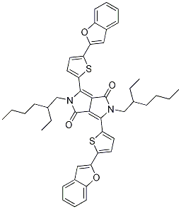 3,6-双(5-(苯并呋喃-2-基)噻吩-2-基)-2,5-双(2-乙基己基)吡咯并[3,4-c]吡咯-1,4(2H,5H)-二酮 结构式