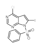 7-(苯磺酰基)-4-氯-6-碘-7H-吡咯并[2,3-d]嘧啶 结构式