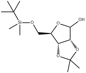 5-O-(叔丁基二甲基硅烷基)-2,3-O-亚异丙基-D-呋喃核糖苷 结构式