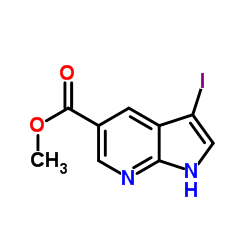 3-碘-7-氮杂吲哚-5-甲酸甲酯 结构式
