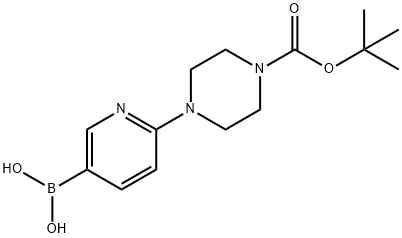 2-(4-N-BOC-哌嗪基)吡啶-5-硼酸 结构式