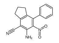 5-氨基-6-硝基-7-苯基-2,3-二氢-1H-茚-4-甲腈 结构式