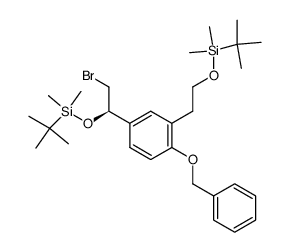 (R)-(1-(4-(苄氧基)-3-(2-((叔丁基二甲基甲硅烷基)氧基)乙基)苯基)-2-溴乙氧基)(叔丁基)二甲基硅烷 结构式