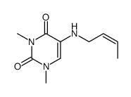5-(2-丁烯基氨基)-1,3-二甲基嘧啶-2,4(1H,3H)-二酮 结构式