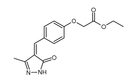 4-(3-甲基-5-氧代吡唑烷亚甲基)苯氧乙酸乙酯 结构式